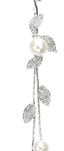 White Crystal Pendant Necklace Long Sweater Necklace Fashion Jewelry for Women