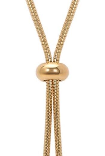 Stainless Steel Beaded Adjustable Long Tassel Dress Sweater Chain Necklace