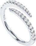 14K Gold Plated Cubic Zirconia Open Twist Eternity Band for Women