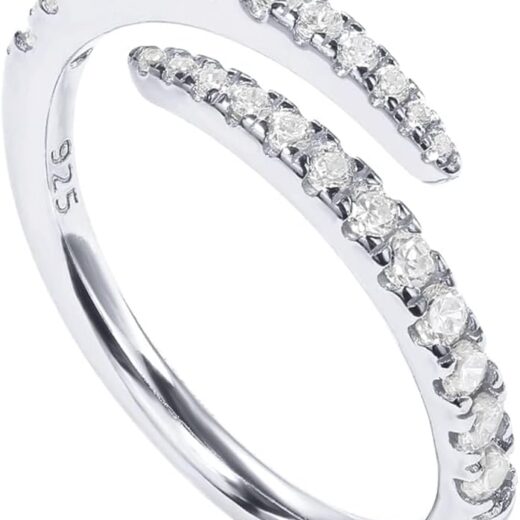 14K Gold Plated Cubic Zirconia Open Twist Eternity Band for Women