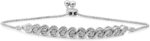 Sterling Silver 1/10 Cttw Natural White Round Diamond Bolo Bracelet, 9.5"