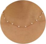 Pearl Necklace for Women, Dainty 14K Gold/Silver Plated Pearl Necklace Simple White Pearls Choker Necklace Cute Pearl Thin Chain Necklace Elegant Tiny Small Faux Pearl Necklaces Women Wedding Jewelry Gift