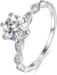 Engagement and Promise Ring – 2CT, 925 Sterling Silver Rings for Women Non Tarnish, 14K White Gold Plated, Fashion Simple Rings Jewelry Jewelry for Women Gift
