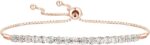 Diamond Adjustable Bolo Bracelet for Women, 14K Rose Gold-plated Sterling Silver/14K Gold-plated Sterling Silver/Sterling Silver, Easy-On Easy-Off - 1/10 cttw (6, 7 and 8 inch Wrist Size)