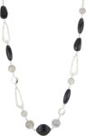 Layered Long Necklaces for Women Crystal Beaded Statement Necklace Sweater Silver Chain with Gifts Box Jewelry