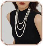 Long Pearl Necklace 70"/180CM Faux White Pearl Beads Multi Strand Layered Pearl Necklaces for Women Bridal Wedding Party 1920s Gatsby Costume Jewelry