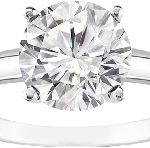 1 to 6 Carat Lab Grown 4 Prong Solitaire Round Cut  CERTIFIED Diamond Engagement Rings E-F Color VS2-SI1 Clarity…