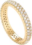 14K Gold Plated Cubic Zirconia Double Row Eternity Band for Women