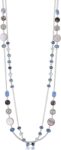 Layered Long Necklaces for Women Crystal Beaded Statement Necklace Sweater Silver Chain with Gifts Box Jewelry