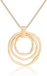 Long Sweater Chain Double Circle Pendant Necklace Bold Snake Chain Women Statement Necklace