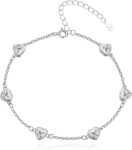 925 Sterling Silver Birthstone Bracelet 12 Color Options Diamond Heart Bracelet Jewelry Gift for Women
