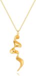 Long Disc Pendant Necklace for Women 18K Gold Plated Sweater Chain Fashion Jewelry