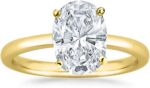14K White Gold 1/2 Carat Lab Grown Solitaire Oval Cut  CERTIFIED Diamond Engagement Ring Wedding Ring for Women (0.5 Ct,E-F Color VS1-VS2 Clarity)