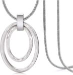 Long Sweater Chain Double Circle Pendant Necklace Bold Snake Chain Women Statement Necklace