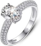 Engagement and Promise Ring – 2CT, 925 Sterling Silver Rings for Women Non Tarnish, 14K White Gold Plated, Fashion Simple Rings Jewelry Jewelry for Women Gift