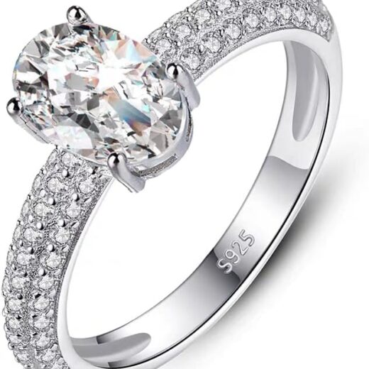 Engagement and Promise Ring – 2CT, 925 Sterling Silver Rings for Women Non Tarnish, 14K White Gold Plated, Fashion Simple Rings Jewelry Jewelry for Women Gift