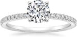 1 Ct Halo Solitaire Cubic Zirconia Promise Engagement Ring 925 Sterling Silver Ring Sizes 3.5-9.5