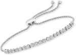 0.50 ct. t.w. Diamond Cluster Bolo Bracelet in Sterling Silver