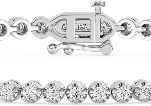 GILDED 1/2 CTtw Natural Diamond Bracelets for Women | Sterling Silver Miracle plates Bracelet | Fine Jewelry for Her | Timeless Design | Gift Box Included