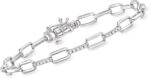 Collection by  0.15 ct. t.w. Diamond Paper Clip Link Bracelet in Sterling Silver