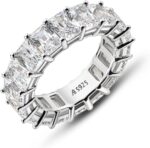 Eternity Ring, 925 Sterling Silver Ring for Women, Emerald/Oval/Radiant/Round/Cushion Cut Cubic Zirconia  Fine Ring, Eternity Engagement Wedding Band Ring, Jewelry Box Packed