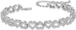 Gold Bracelets for Women Silver Clustered Tennis Bracelet for Women Heart Diamond Cuban Bracelet Fashion Jewelry for Women