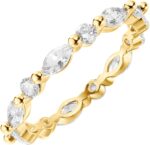 14K Gold Plated Rings Cubic Zirconia Love - 2.5mm Stackable Rings for Women