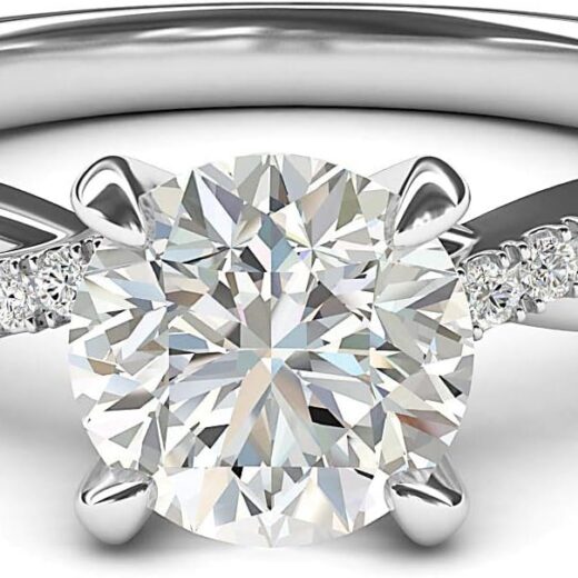 Solid 14k White Gold 4-Prong Petite Twisted Vine 1.0 CT Moissanite Engagement Ring Promise Bridal Ring