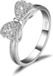 14k White Yellow Rose Gold Plated 925 Sterling Silver Rings for Women, Cubic Zirconia Promise Rings for Her, Stackable Wedding Bands Rings for Women Infinity Forever Love Knot Ring