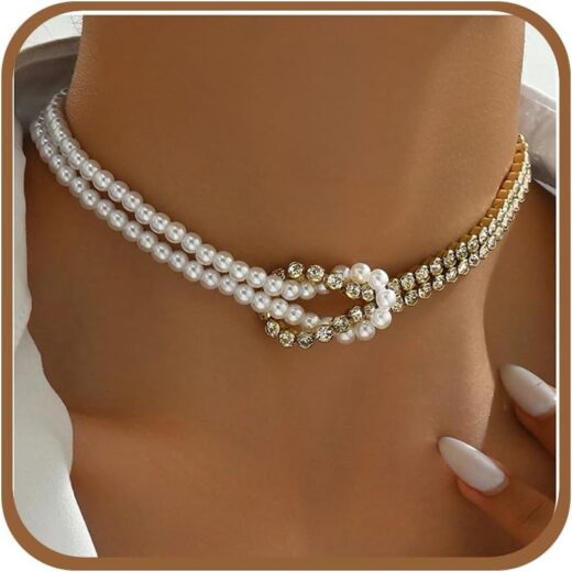 Gold Choker Necklaces for Women - Dainty Necklace 18k Gold Plated Choker Necklace Simple Gold Charm Jewelry For Women