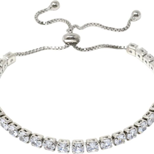 1 Pack Fashion Imitation Diamond Bracelet Bling Tennis Bracelets Adjustable Slider Bracelet Birthday