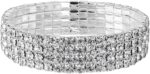 Sparkling Strand Crystal Rhinestone Stretch Tennis Bracelet Bridal Bridesmaid Bangle