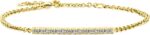 14K White/Yellow Gold Plated Silver Bar Bracelet With 0.45 TCW Lab Grown Diamond/Lab Grown Emerald/Moissanite, Bracelets For Women, Gift For Her Comes With Gift Box