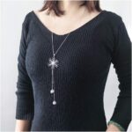 S925 Sterling Silver Snowflake Necklace Earrings Bracelet Ring Set for Women Jewelry