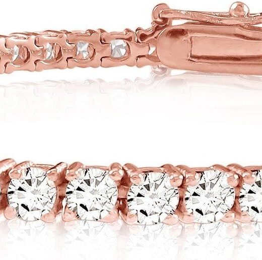 Houston Diamond District 20 Carat Classic Diamond Tennis Bracelet 14K Rose Gold Ultra Premium Collection