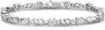 1/4 Cttw Celtic Link Diamond Tennis Bracelet for Women in Rhodium Plated 925 Sterling Silver Color I-J/Clarity I2-I3
