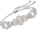 0.25 ct. t.w. Diamond Openwork Bolo Bracelet in Sterling Silver