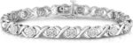1/4 Cttw Love Link XO Diamond Tennis Bracelet for Women in Rhodium Plated 925 Sterling Silver Color I-J/Clarity I2-I3